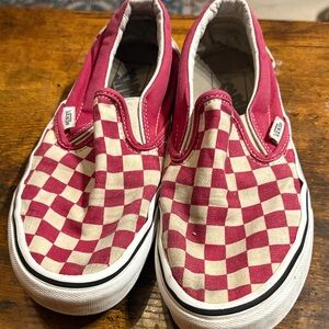 Vans pink and Cream Checkered Slip-On Sneakers women’s 6 men’s 4.5